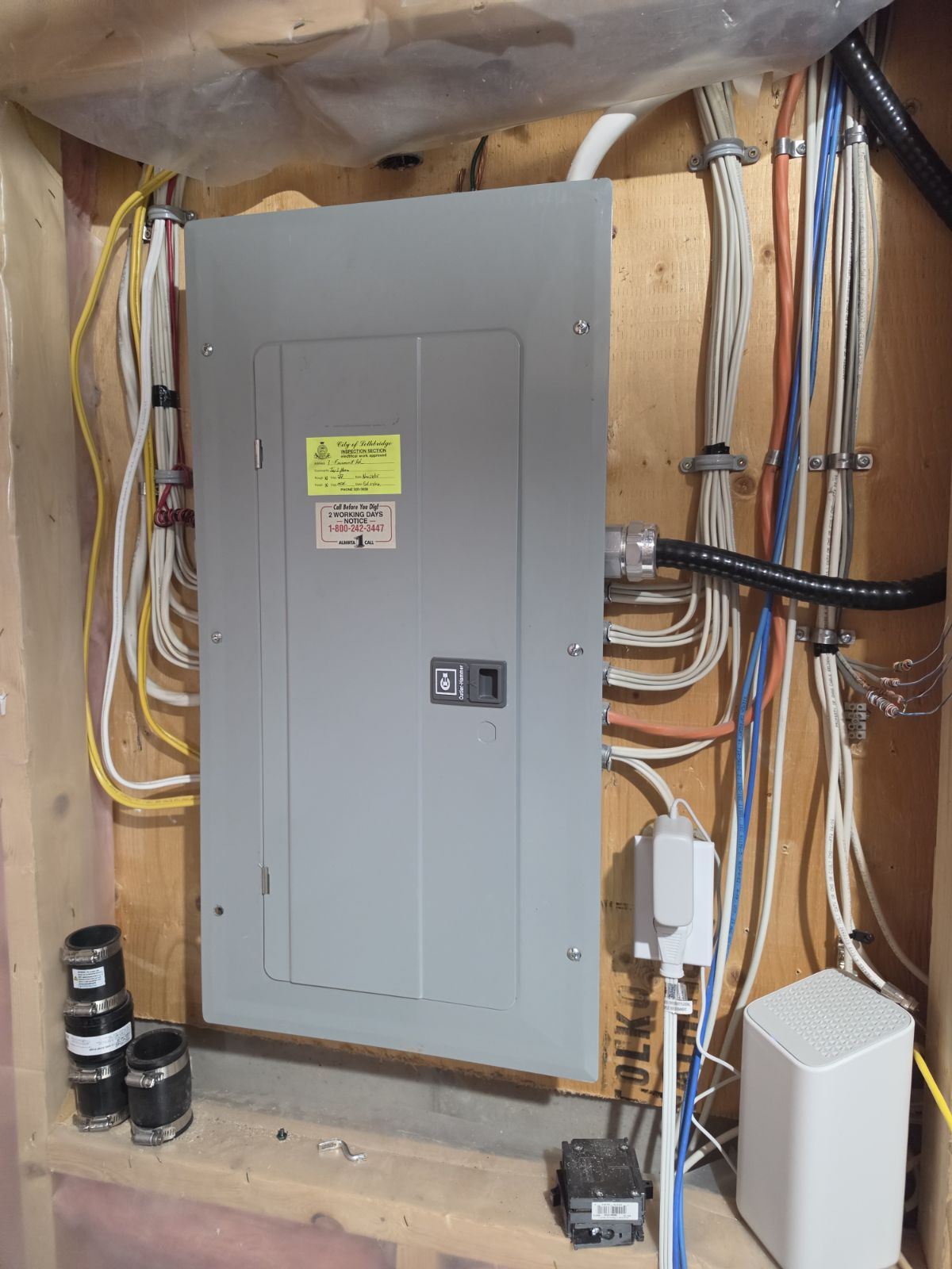 Example overall view of an electrical panel and its working area